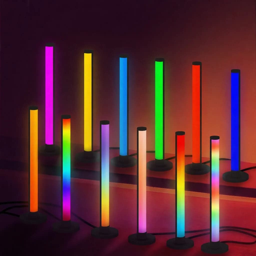 Lámpara de escritorio LED RGB reactiva al sonido con control por app