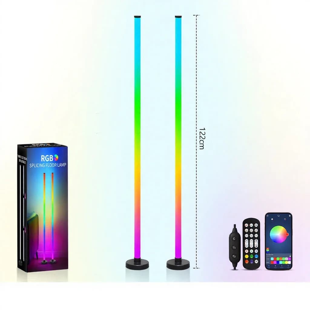 Lámpara de Pie RGB con Sync Musical, Luz 360°, Control por App para Gaming