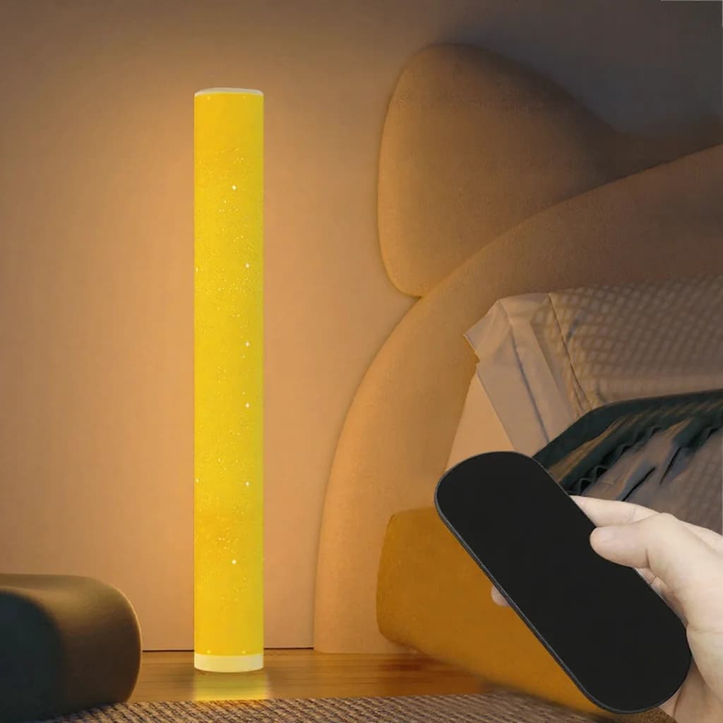 Lámpara de pie LED RGB con patrón de estrellas, mando y control por app