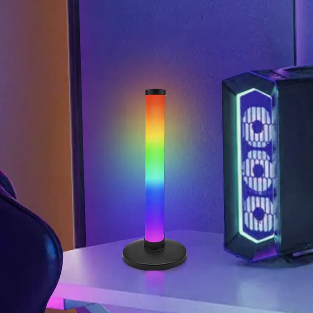 Luz ambiental RGB reactiva al sonido para setup de gaming de escritorio