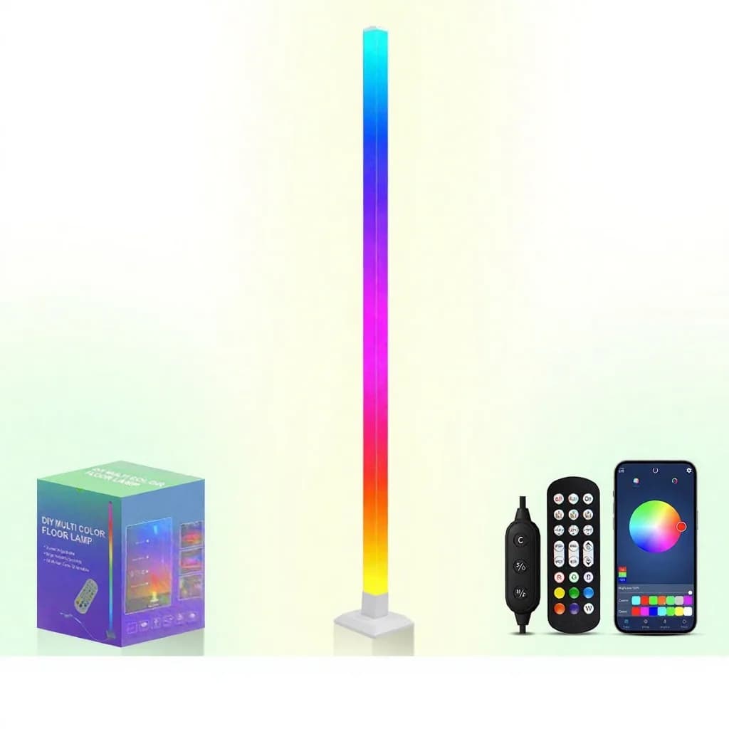 Lámpara de pie inteligente RGB con sincronización musical y luz LED controlada por app