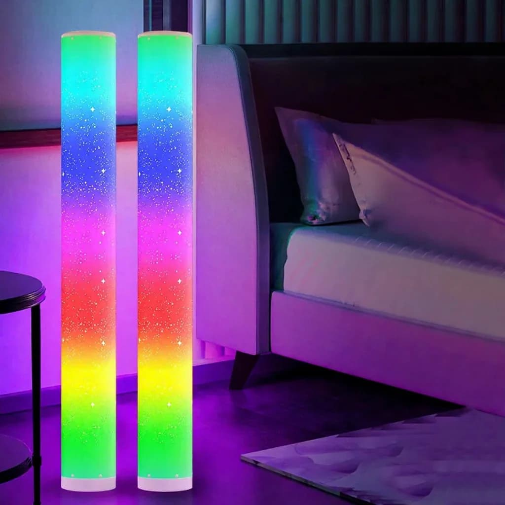 Lámpara de pie LED RGB con efecto estrellado y mando a distancia