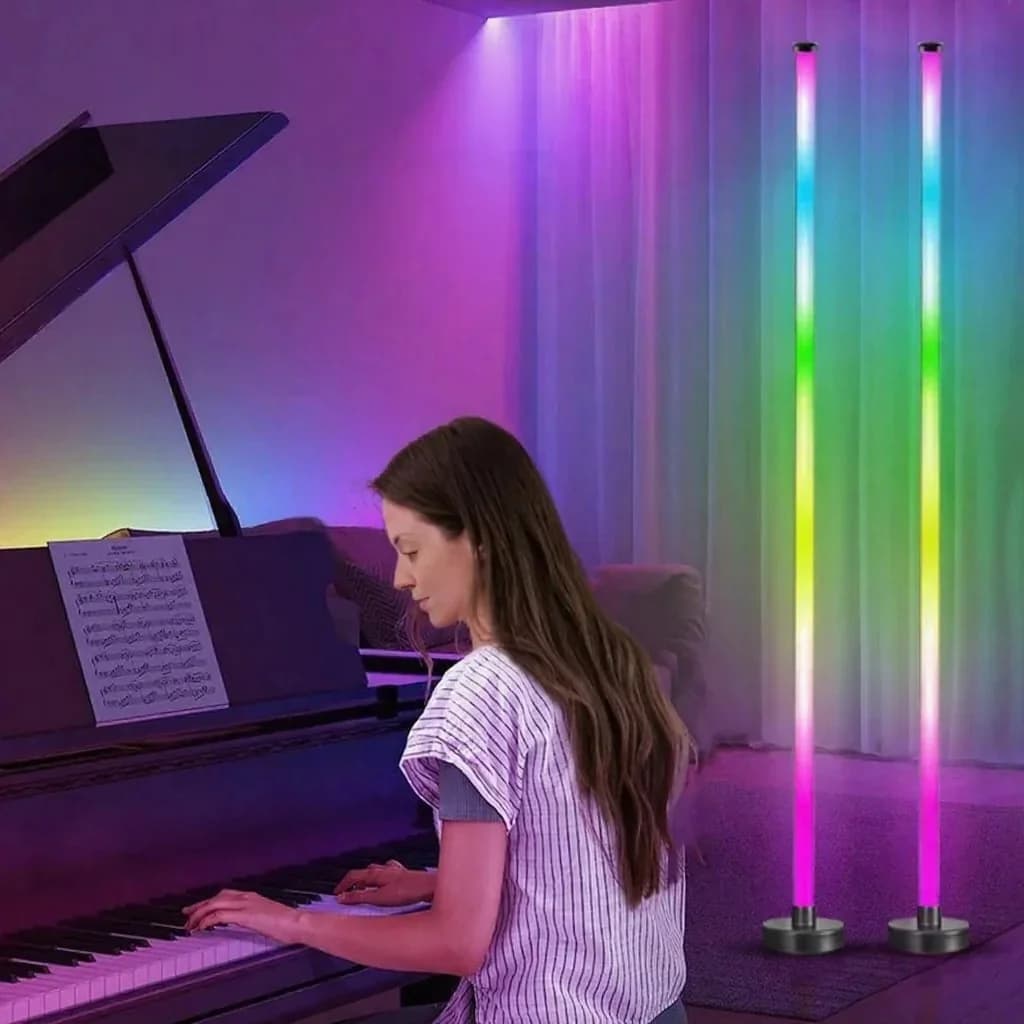 Lámpara de Pie RGB con Sync Musical, Luz 360°, Control por App para Gaming