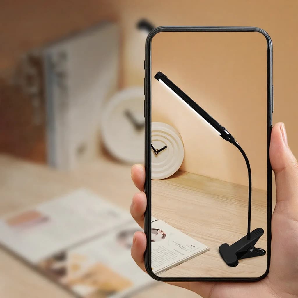 Lámpara de escritorio LED con pinza USB para lectura y estudio