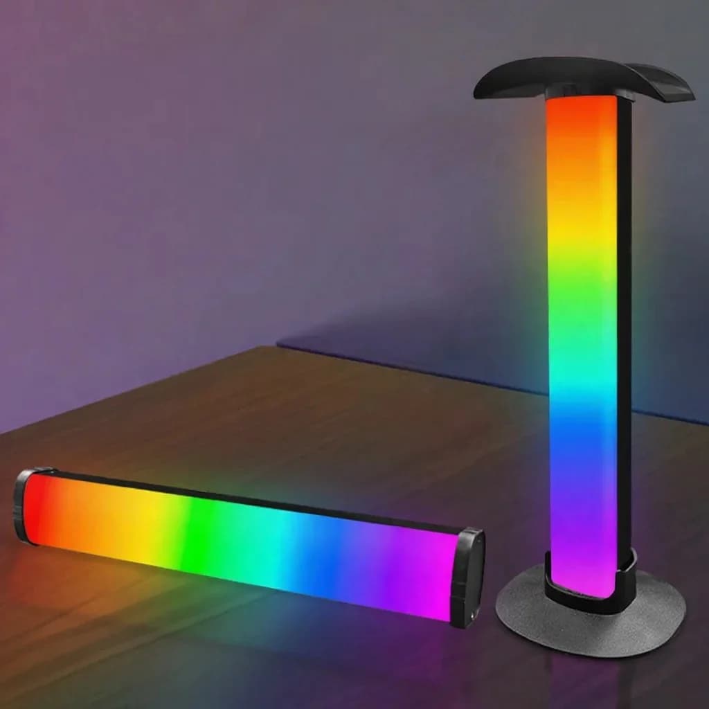 Lámpara de ambiente RGB para gaming con soporte para auriculares y sincronización de sonido