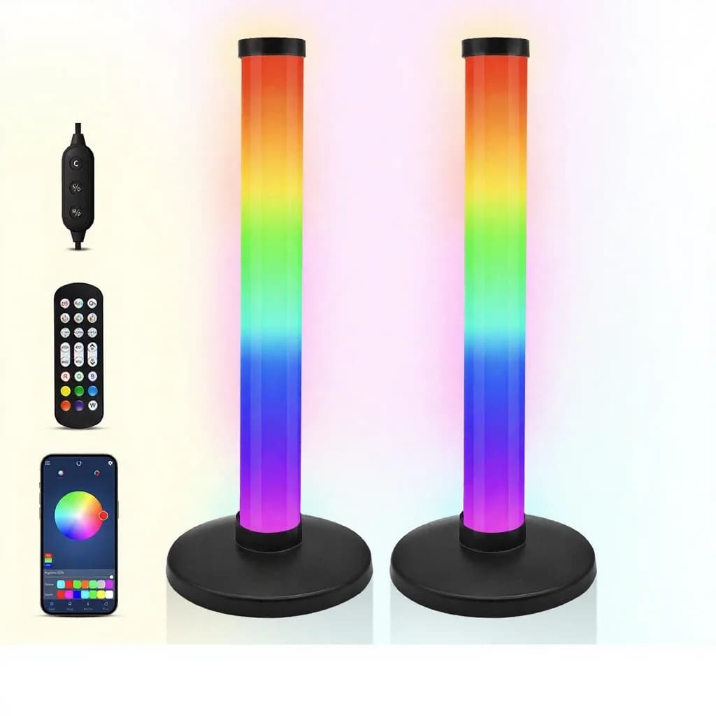 Luz ambiental RGB con sincronización de sonido y control por app para escritorio