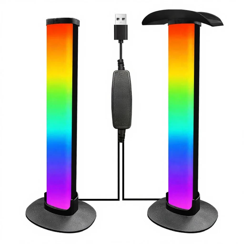 Lámpara de ambiente RGB para gaming con soporte para auriculares y sincronización de sonido