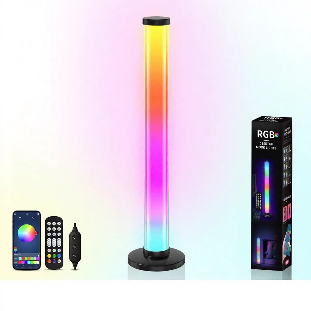 Lámpara de escritorio USB atmosférica RGB reactiva al sonido 360°