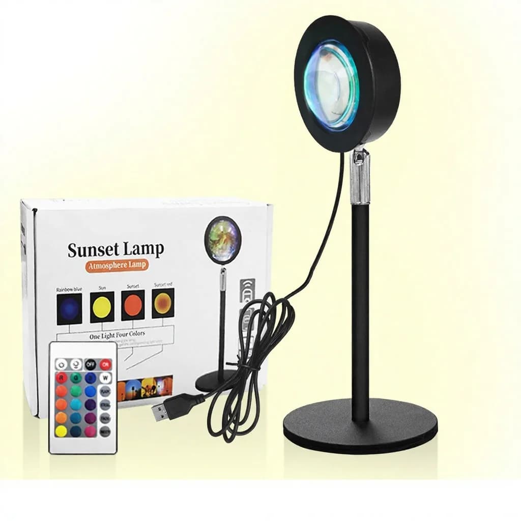 Lámpara de proyección USB efecto atardecer RGB para decoración de escritorio