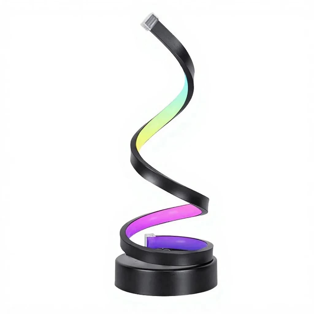 Lámpara ambiental RGB en espiral con luz reactiva al sonido y control por app