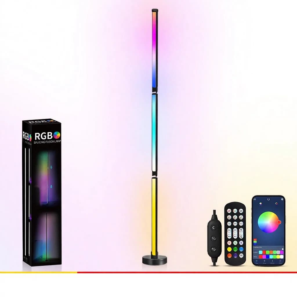 Lámpara de pie RGB con cambio de color, sincronización musical y app