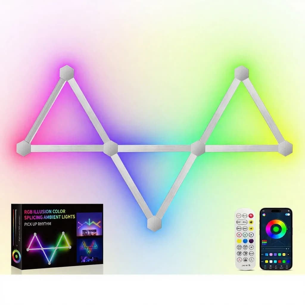 Luces de pared LED RGB inteligentes componibles con control por app y sincronización musical