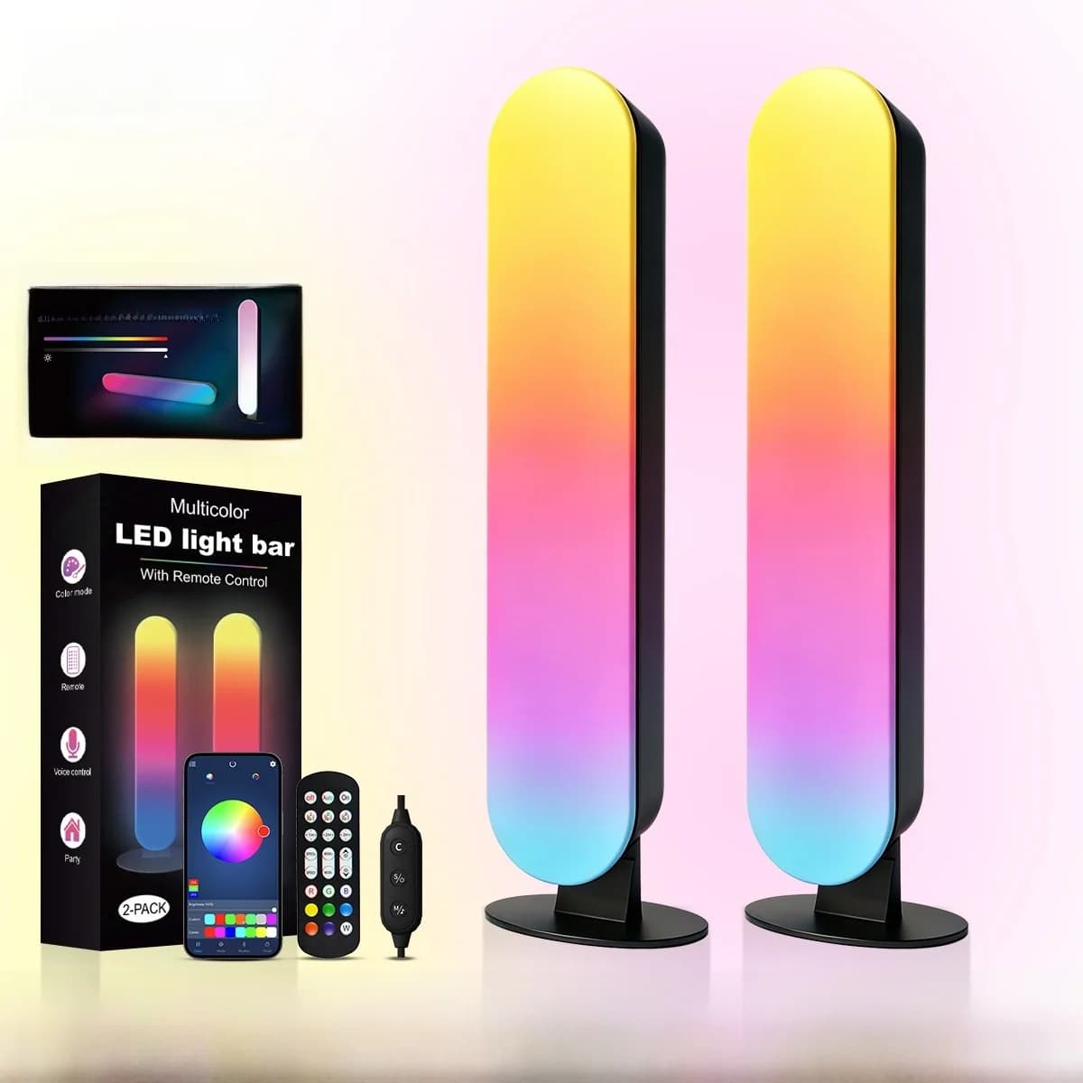 Luz ambiental LED RGB con sincronización musical Bluetooth y control por app