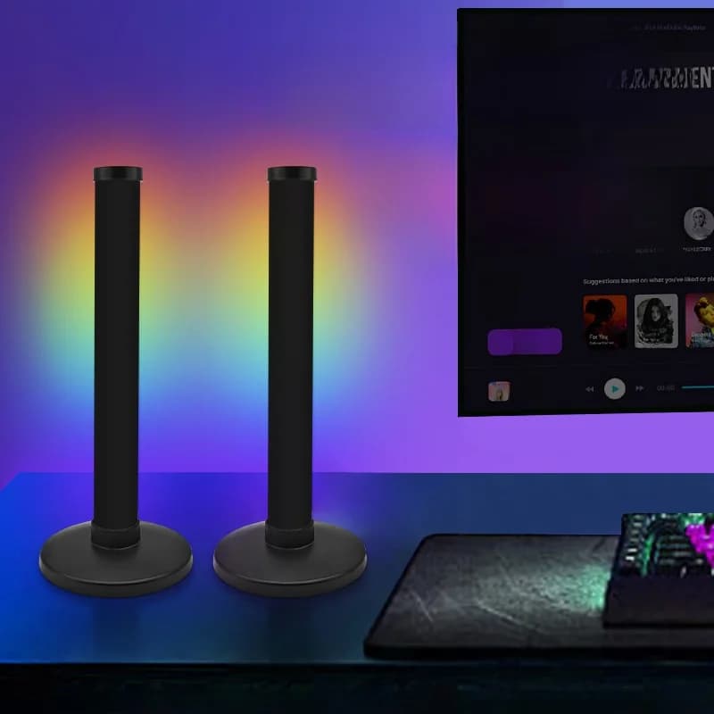 Luz ambiental RGB con sincronización de sonido y control por app para escritorio