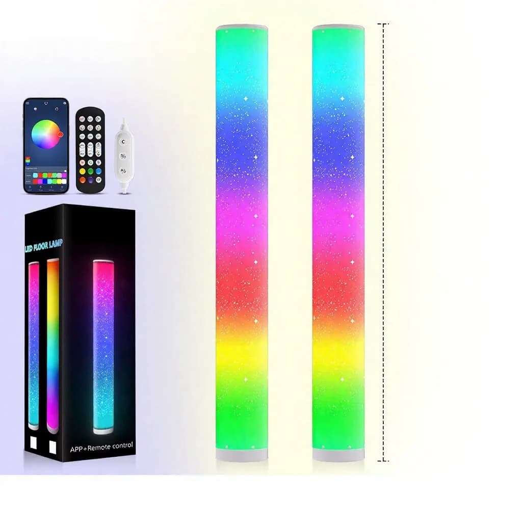 Lámpara de pie LED RGB con efecto estrellado y mando a distancia