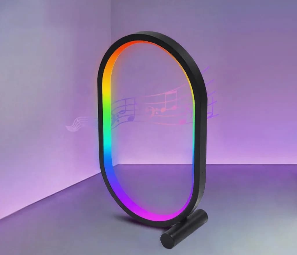 Lámpara de escritorio RGB con sincronización musical, control por app y luces reactivas al sonido