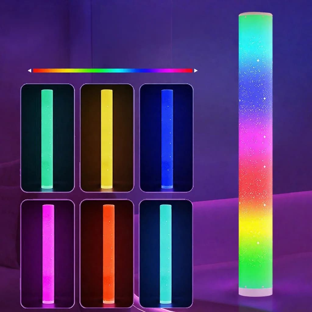 Lámpara de pie LED RGB con efecto estrellado y mando a distancia