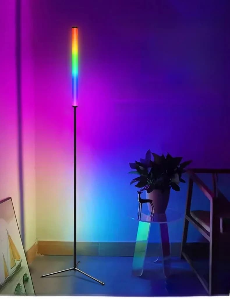 Lámpara de pie con cambio de color RGB, sincronización musical y control por app