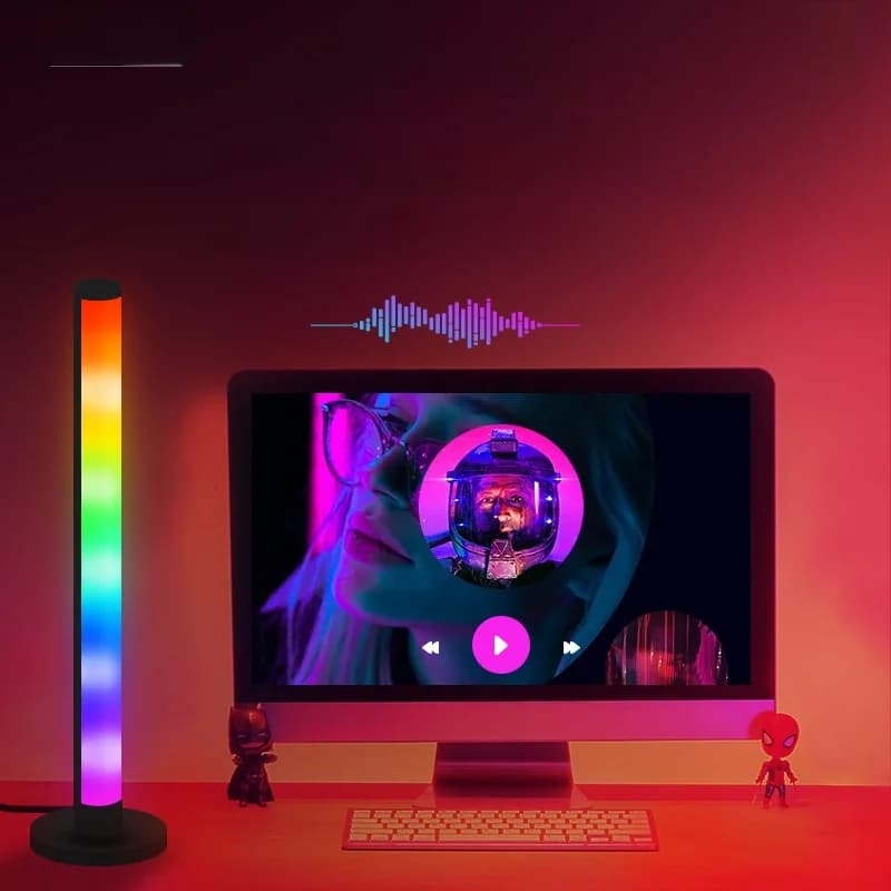 Lámpara de escritorio LED RGB reactiva al sonido con control por app
