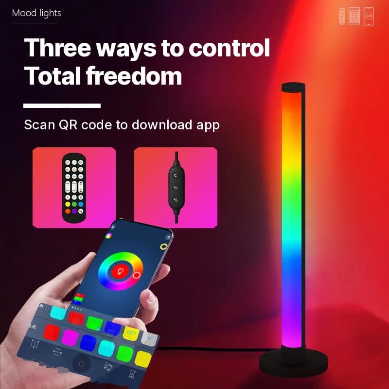 Lámpara de escritorio LED RGB reactiva al sonido con control por app