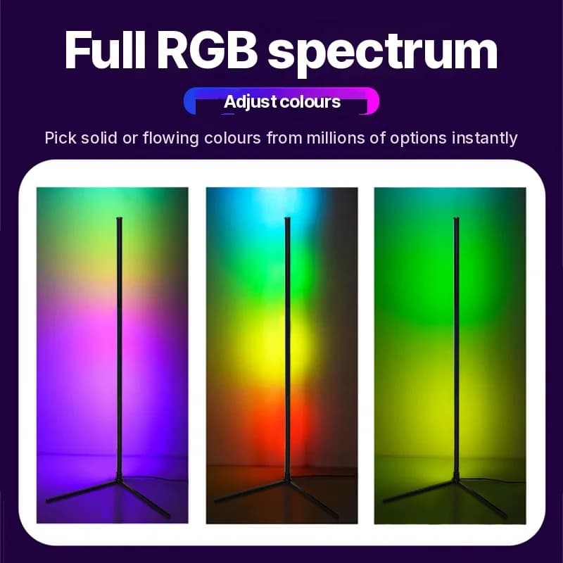Lámpara de pie RGB con sincronización musical, mando y control por app