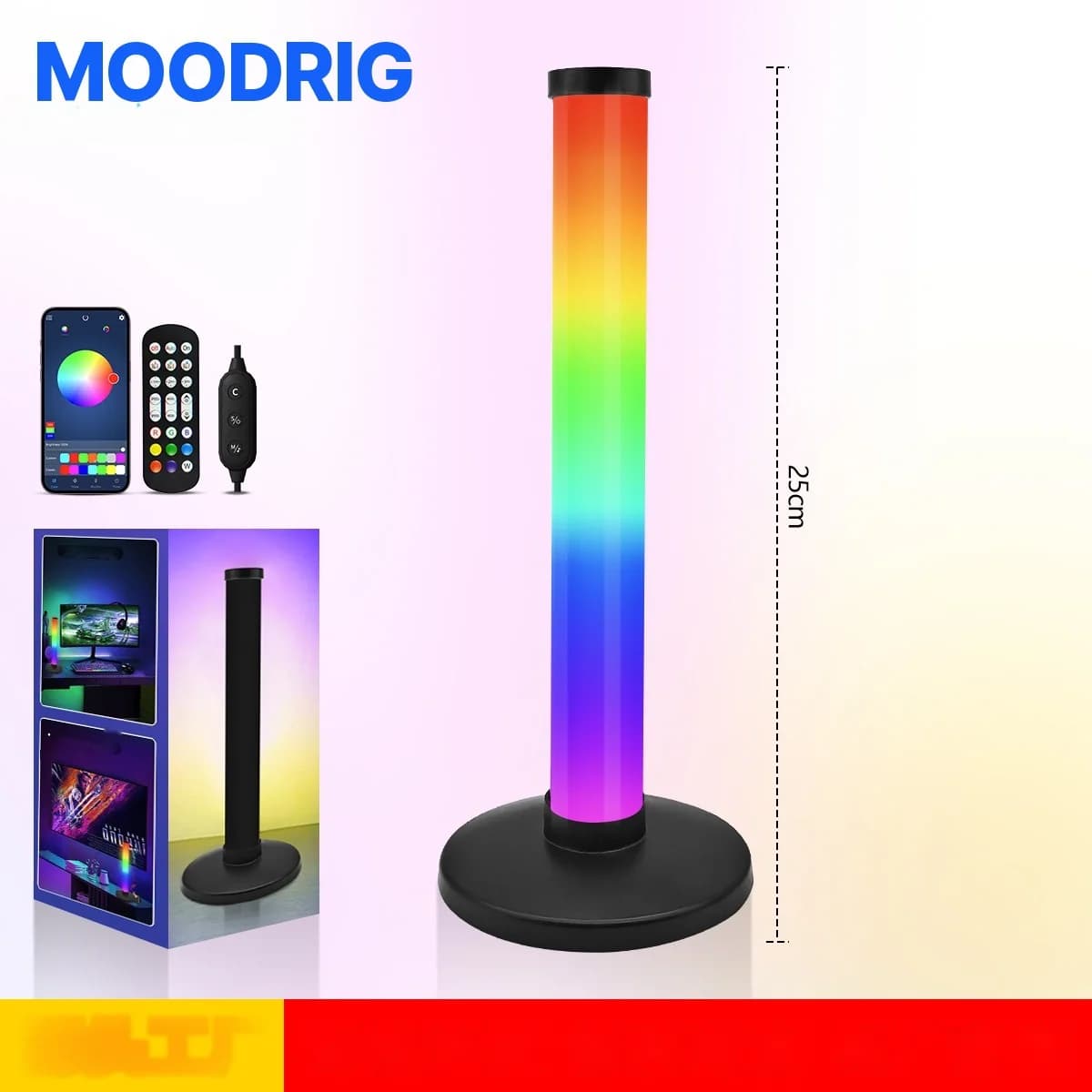 Luz ambiental RGB reactiva al sonido para setup de gaming de escritorio