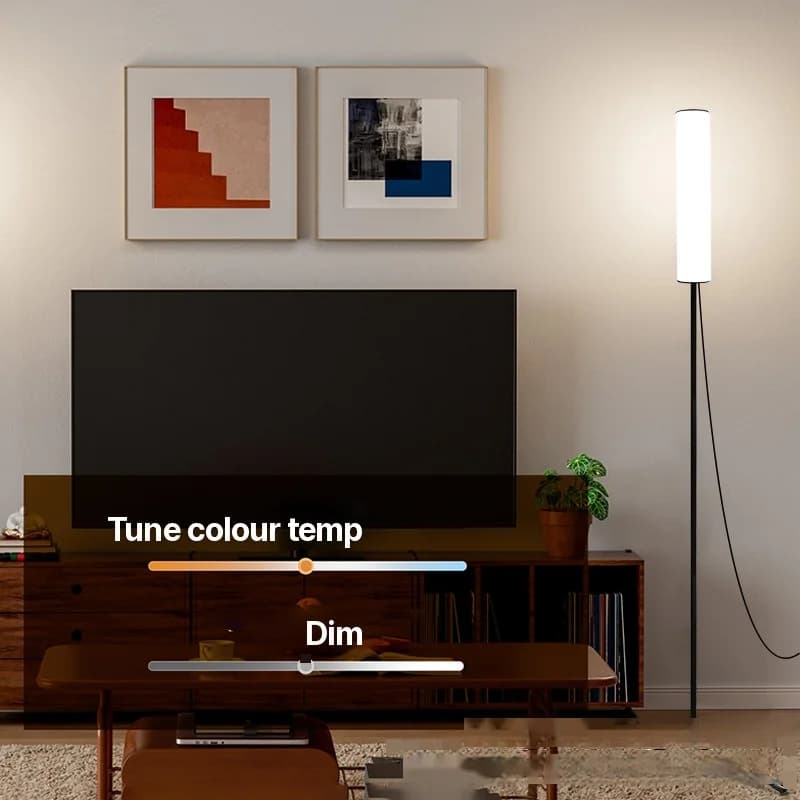 Lámpara de pie LED de altura ajustable con base de trípode y tres modos de color