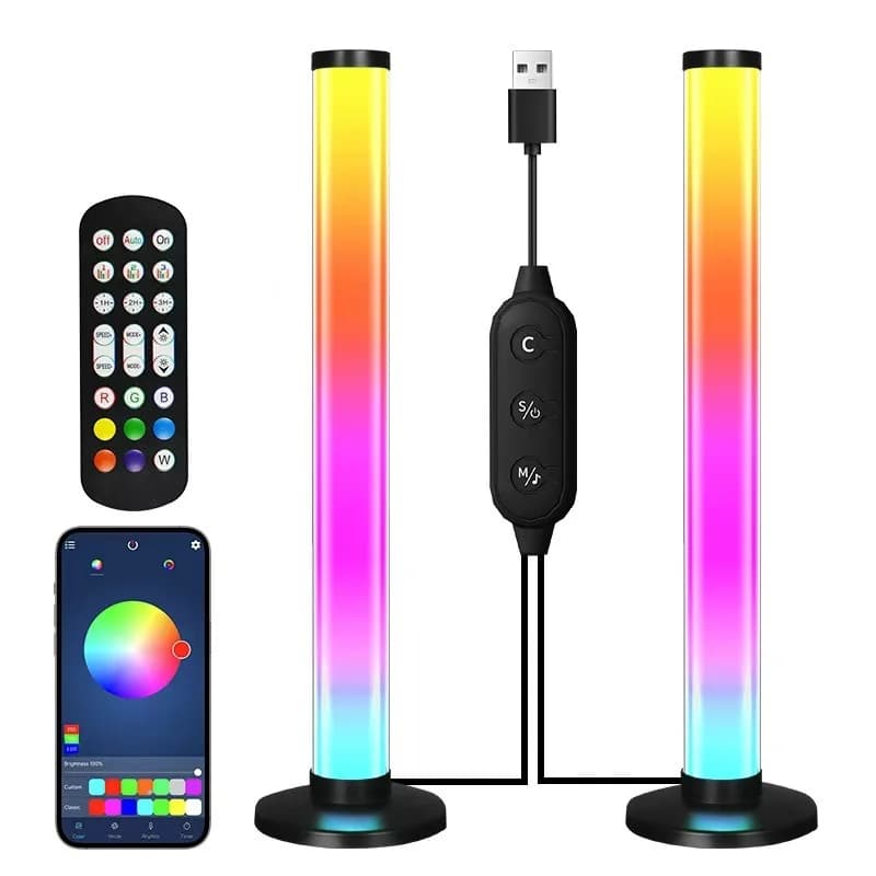Lámpara de escritorio LED RGB reactiva al sonido con control por app