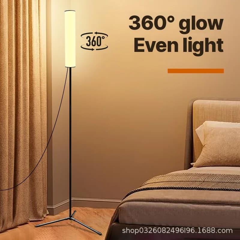 Lámpara de pie LED de altura ajustable con base de trípode y tres modos de color
