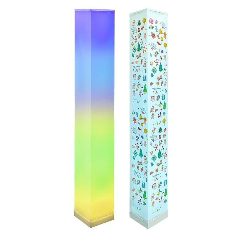 Lámpara de pie cuadrada con mando a distancia, luz LED ambiental para salón