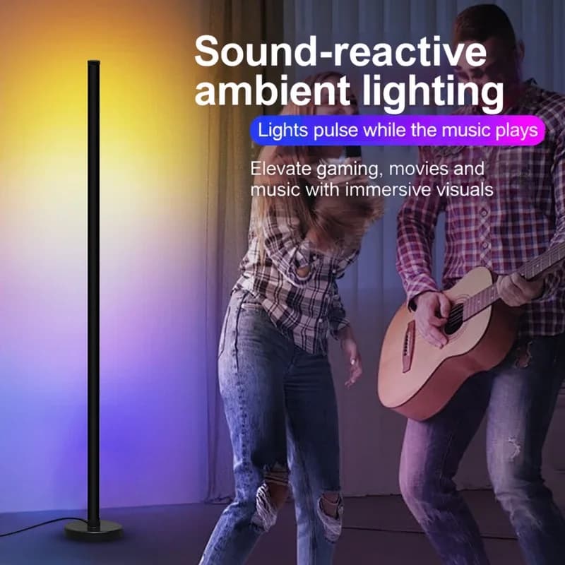 Lámpara de pie modular RGB con sincronización musical y control por app
