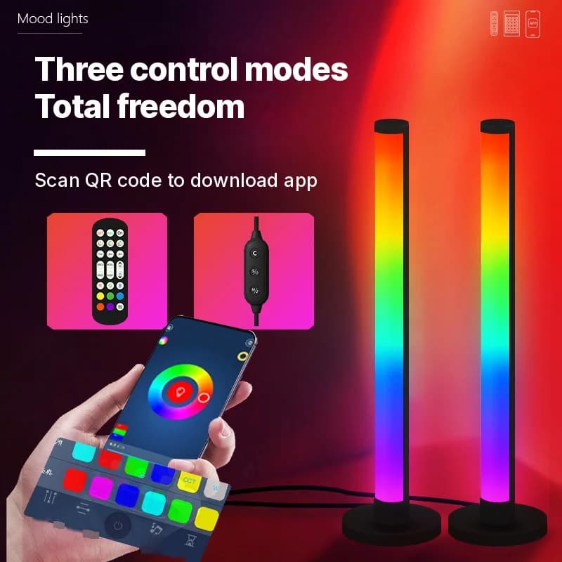 Lámpara de escritorio LED RGB reactiva al sonido con control por app