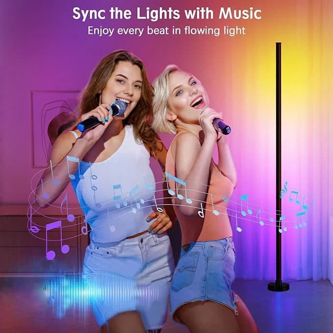Lámpara de pie RGB con cambio de color, sincronización musical y app